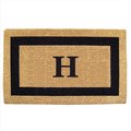 Nedia Home Nedia Home 02071H Single Picture - Black Frame 24 x 57 In. Heavy Duty Coir Doormat - Monogrammed H O2071H
